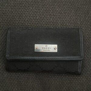 Black Gucci Canvas Key Case Holder